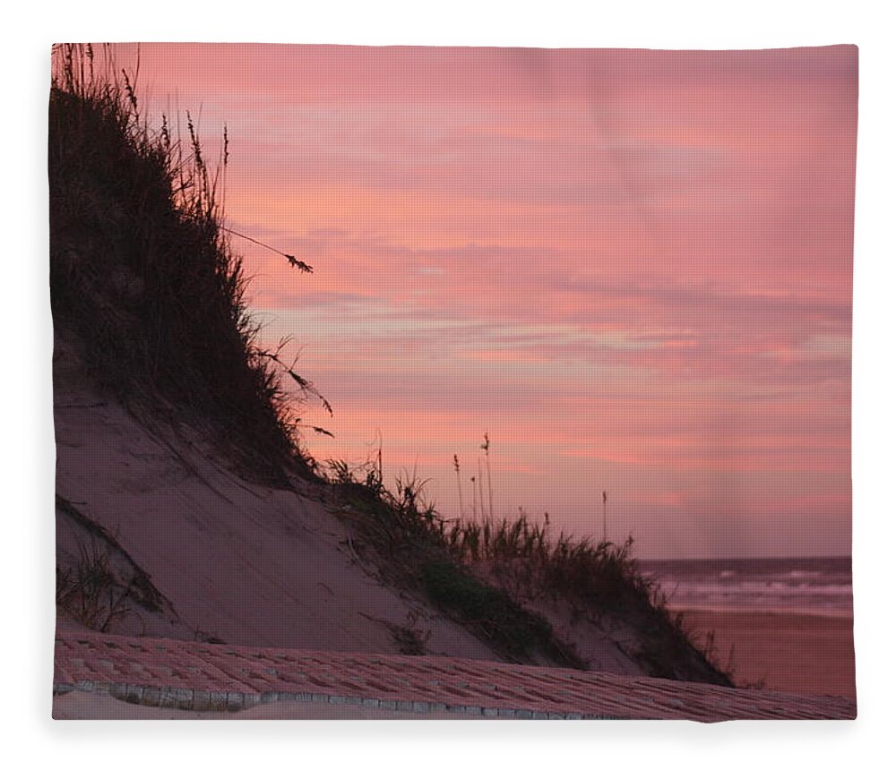 Sunset Fleece Blanket featuring the photograph Dune Sunset by Kim Galluzzo