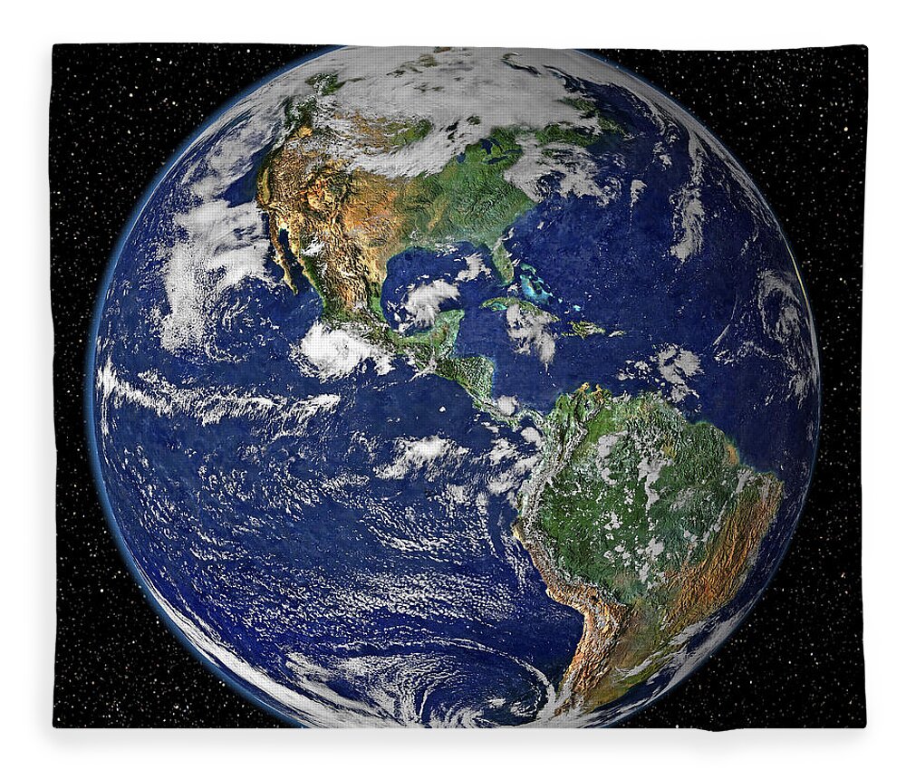 Earth Fleece Blanket featuring the digital art Earth by Dave Lee