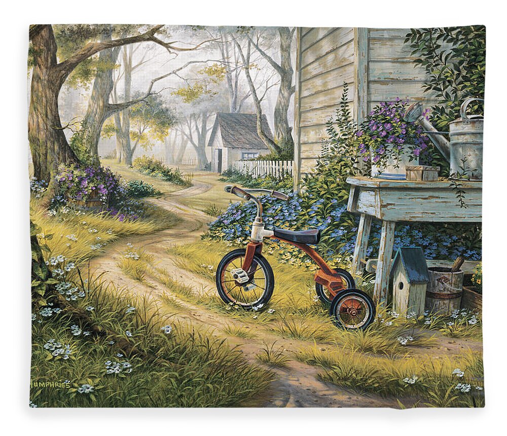 Michael Humphries Fleece Blanket featuring the painting Easy Rider by Michael Humphries