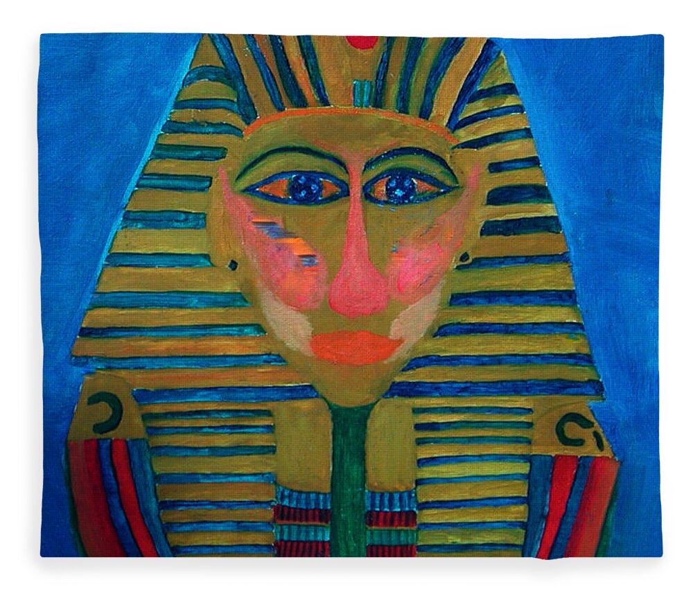 Colette Fleece Blanket featuring the painting Egypt Ancient by Colette V Hera Guggenheim