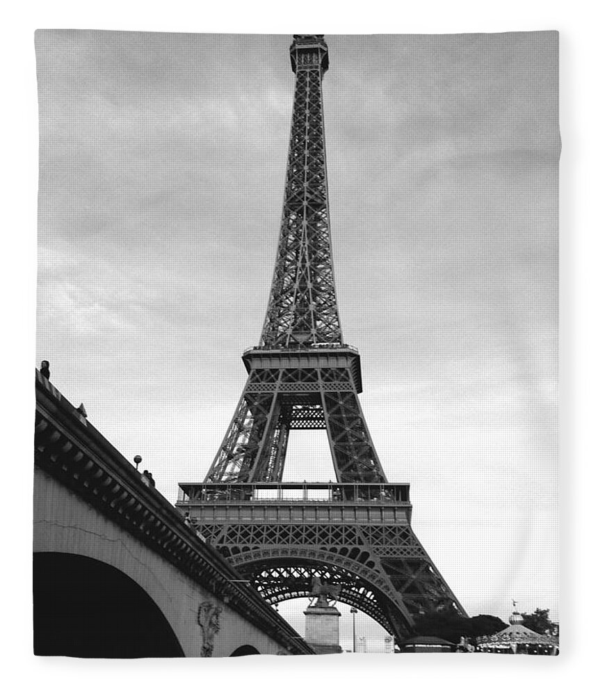 Paris Fleece Blanket featuring the photograph Eiffel Classic by Kathy Corday