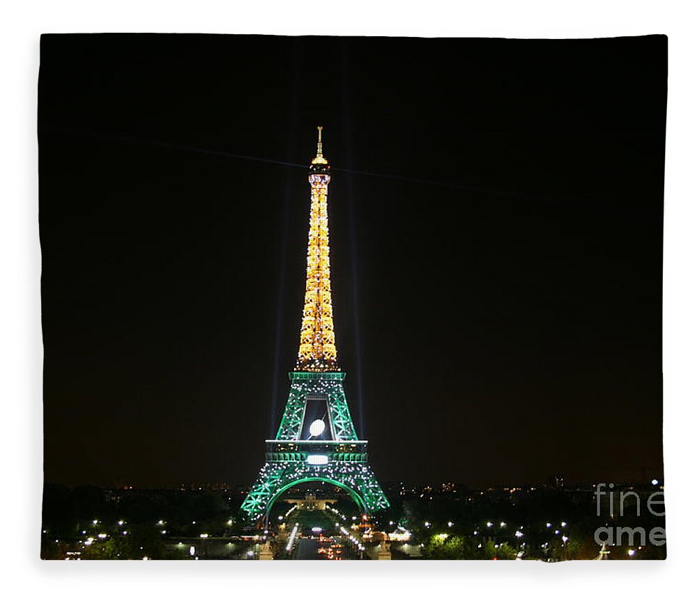 Eiffel Tower Fleece Blanket featuring the photograph Eiffel Tower at Night by Crystal Nederman