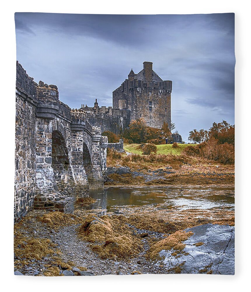 Eilean Donan Fleece Blanket featuring the photograph Eilean Donan Castle 3 by Chris Thaxter