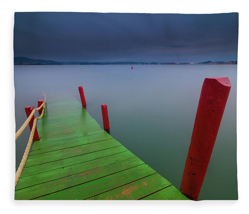 Tranquility Fleece Blanket featuring the photograph El Embarcadero by Jesús I. Bravo Soler