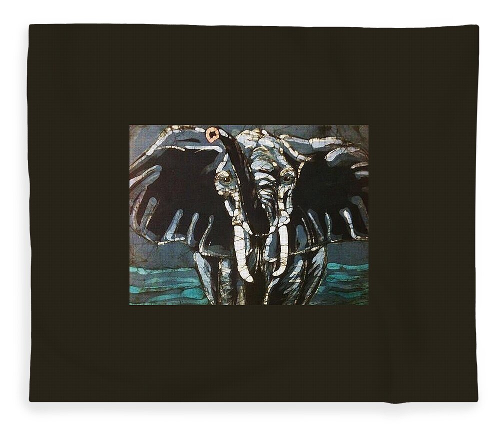 Elephant Fleece Blanket featuring the tapestry - textile Elephant by Kay Shaffer
