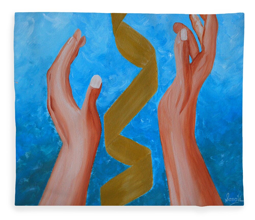 Hands Fleece Blanket featuring the painting Elevate by Sonali Kukreja