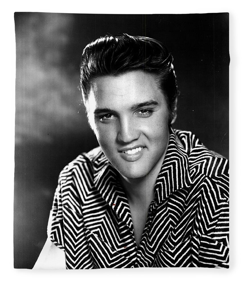 Elvis Fleece Blanket featuring the digital art Elvis Presley by Georgia Fowler