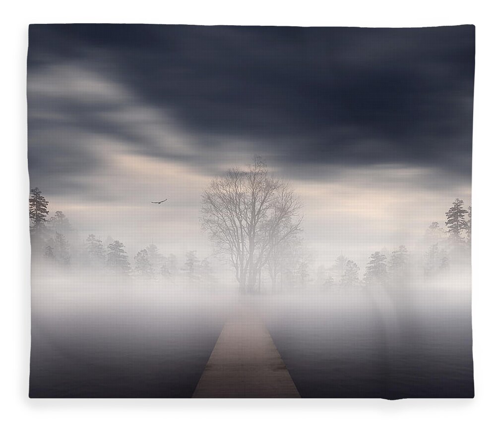 Gloomy Sky Fleece Blanket featuring the photograph Emergence by Lourry Legarde