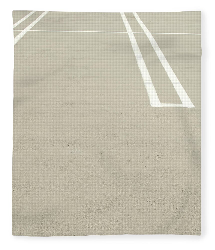 Empty Fleece Blanket featuring the photograph Empty Parking Lot Spaces by Pete Starman