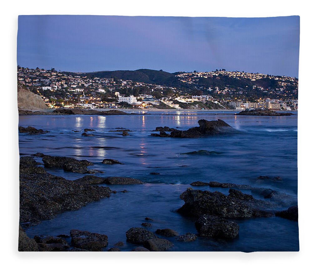 Seascape Fleece Blanket featuring the photograph Enchanted Evening In Laguna by Christie Kowalski