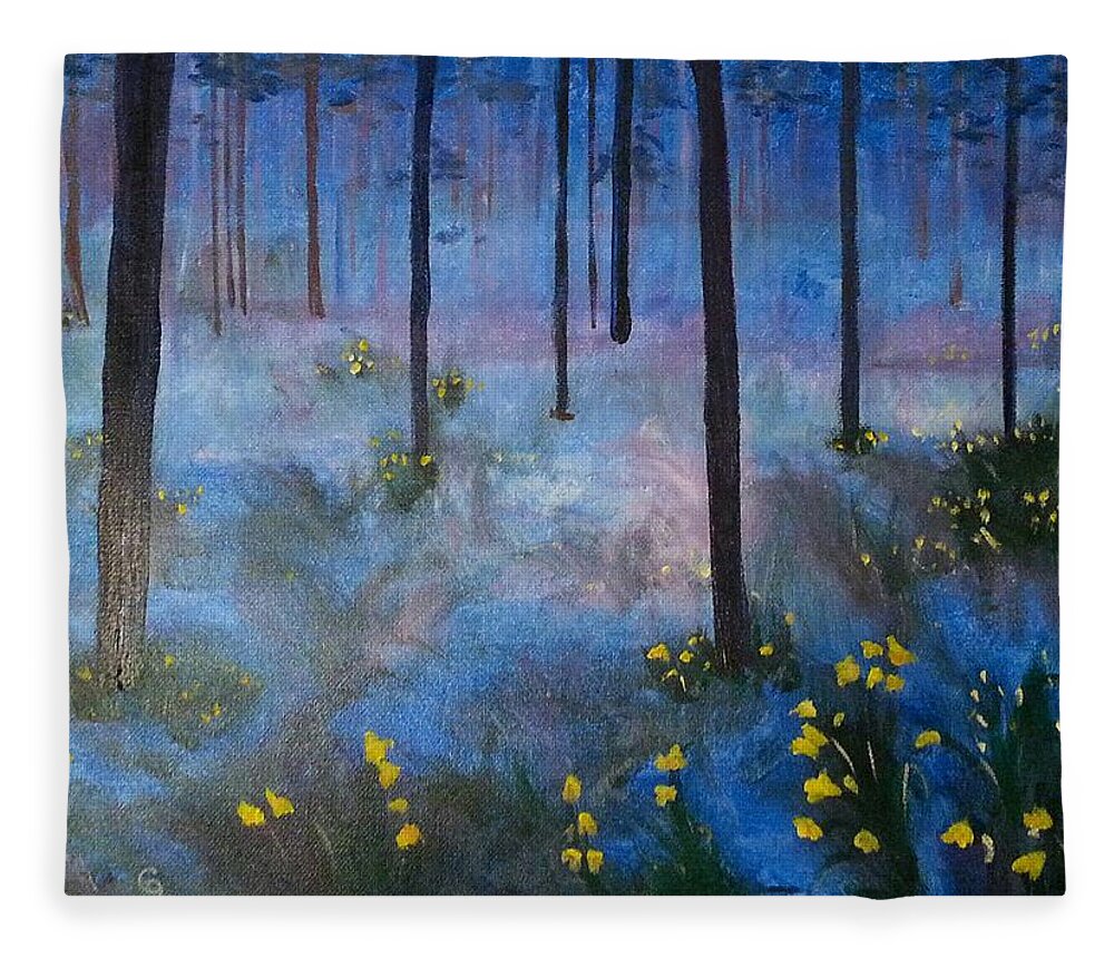 Enchantment Fleece Blanket featuring the painting Enchantment by Cheryl Nancy Ann Gordon