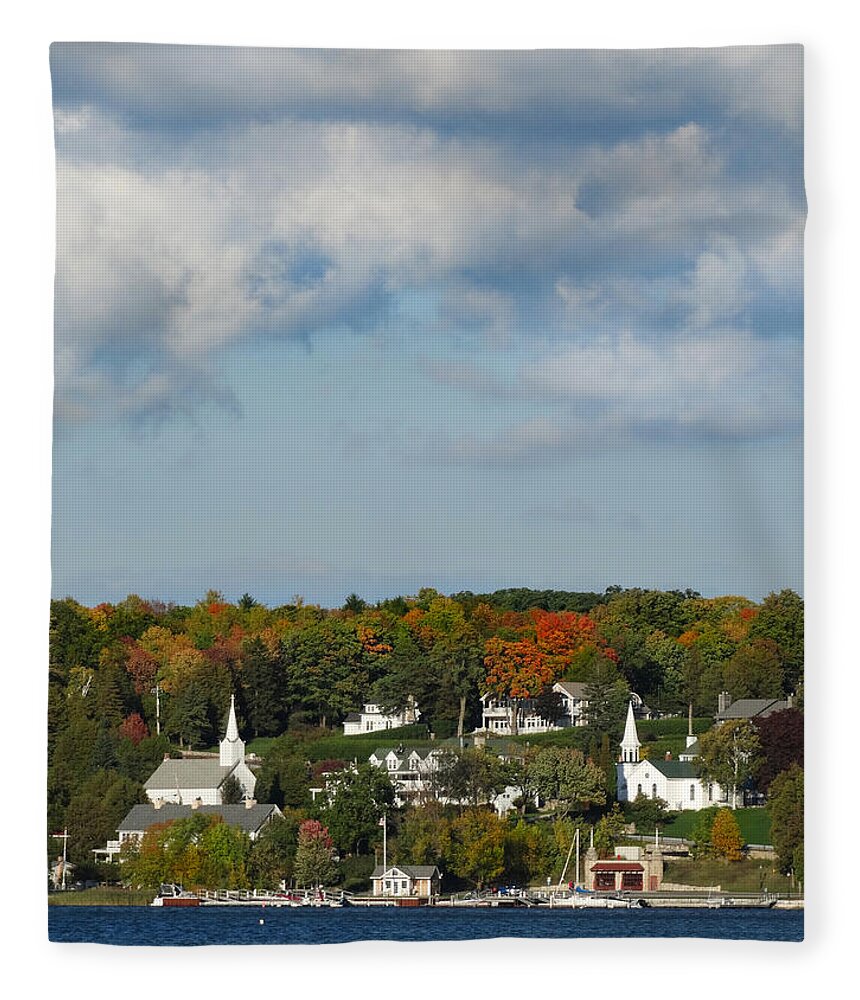 Ephraim Fleece Blanket featuring the photograph Ephraim Wisconsin in the Fall by David T Wilkinson
