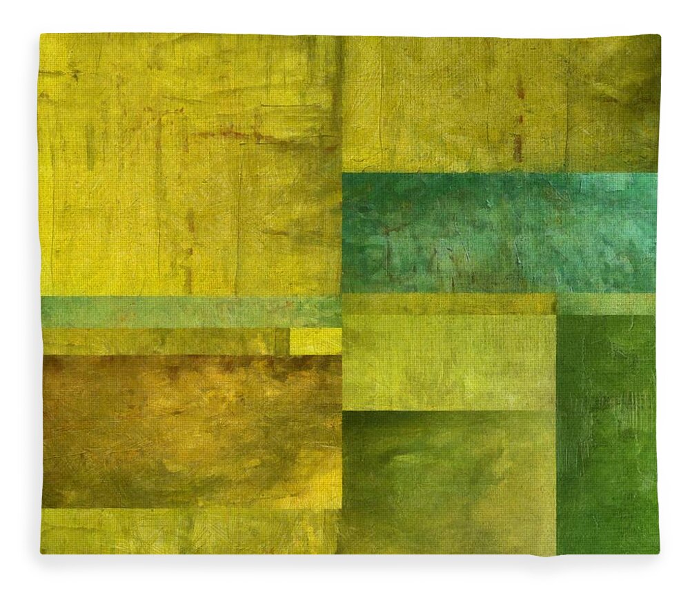 Green Fleece Blanket featuring the painting Essence of Green by Michelle Calkins