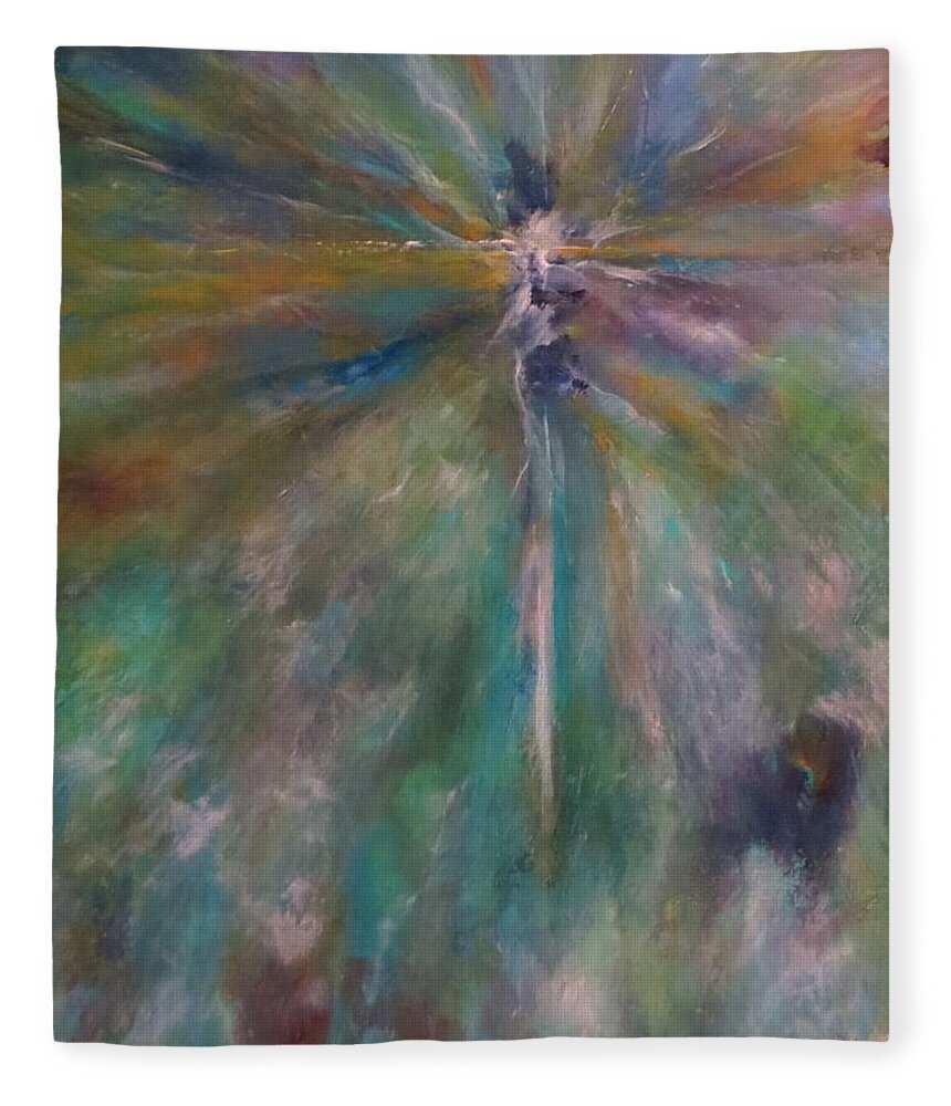 Abstract Fleece Blanket featuring the painting Ethereal Dancer by Soraya Silvestri