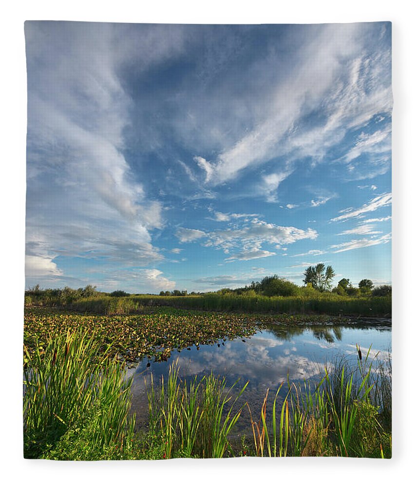00559203 Fleece Blanket featuring the photograph Clouds In the Snake River by Yva Momatiuk John Eastcott