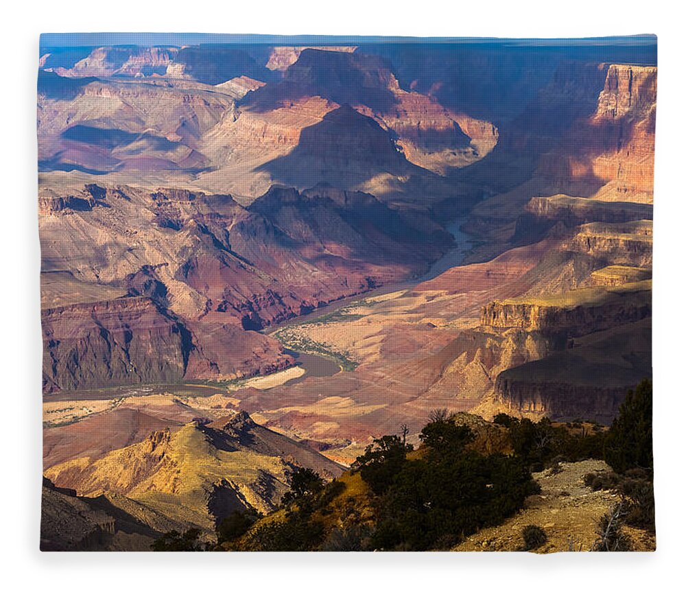Arizona Fleece Blanket featuring the photograph Expanse at Desert View by Ed Gleichman