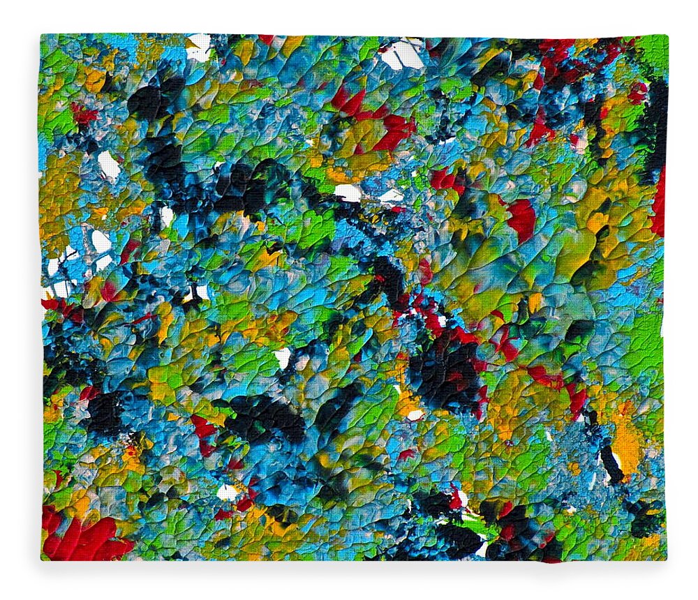 Abstract Fleece Blanket featuring the painting Exploring by Artcetera By   LizMac