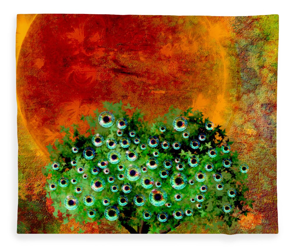 Apple Tree Fleece Blanket featuring the painting Eye Like Apples by Ally White