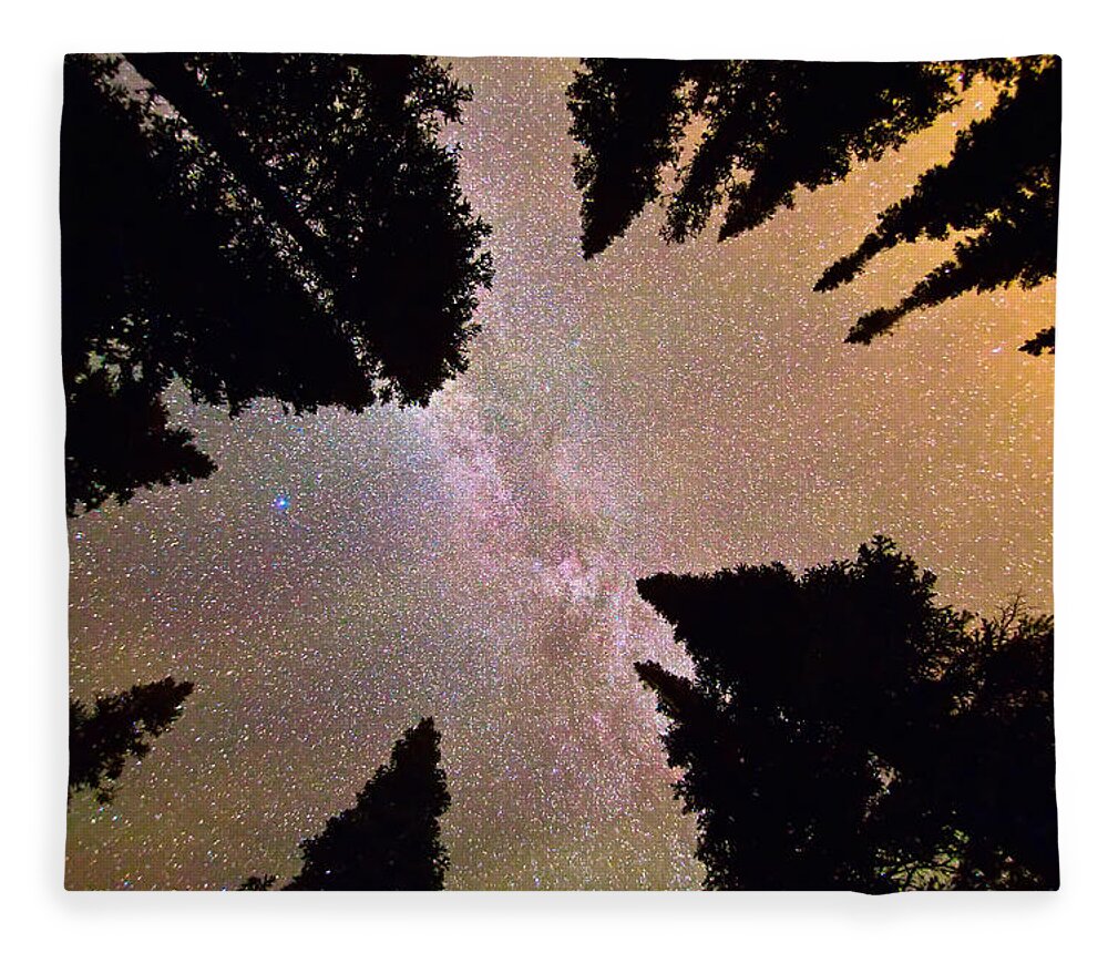 Milky Way Fleece Blanket featuring the photograph Eye of The Forest by James BO Insogna
