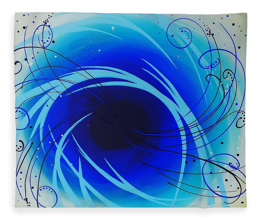 Eye Of The Hurricane Inverted Fleece Blanket featuring the painting Eye of the Hurricane Inverted by Darren Robinson