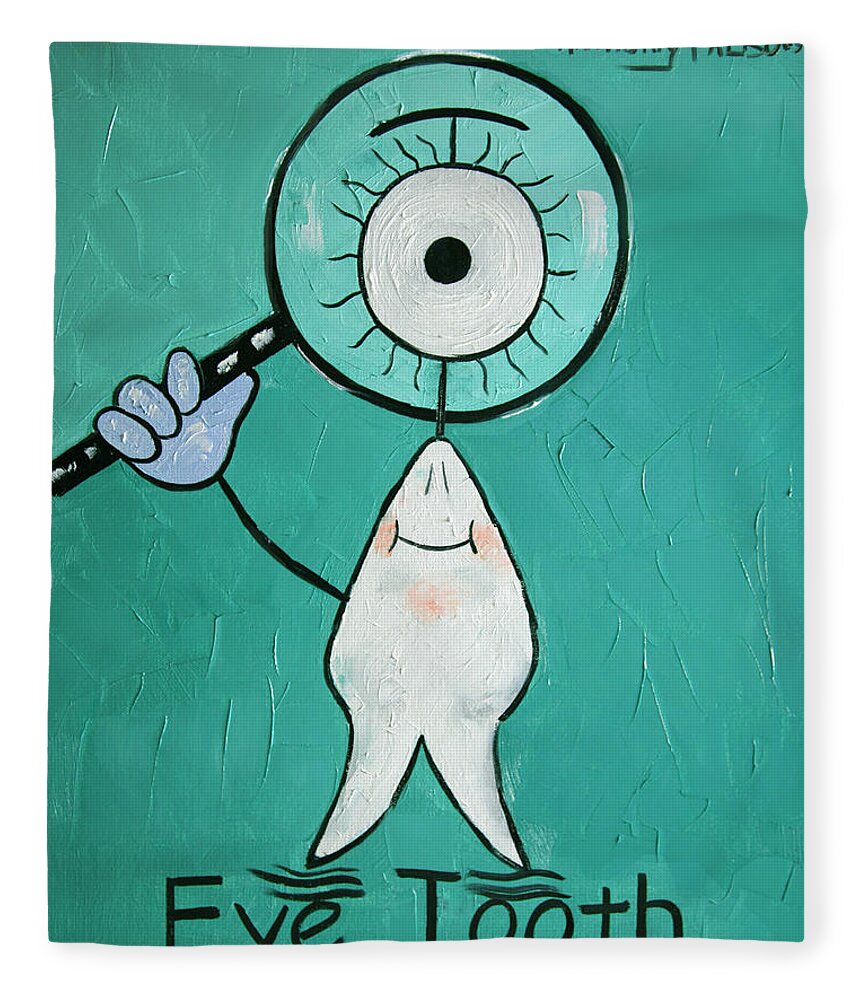 Eye Tooth Fleece Blanket featuring the painting Eye Tooth by Anthony Falbo
