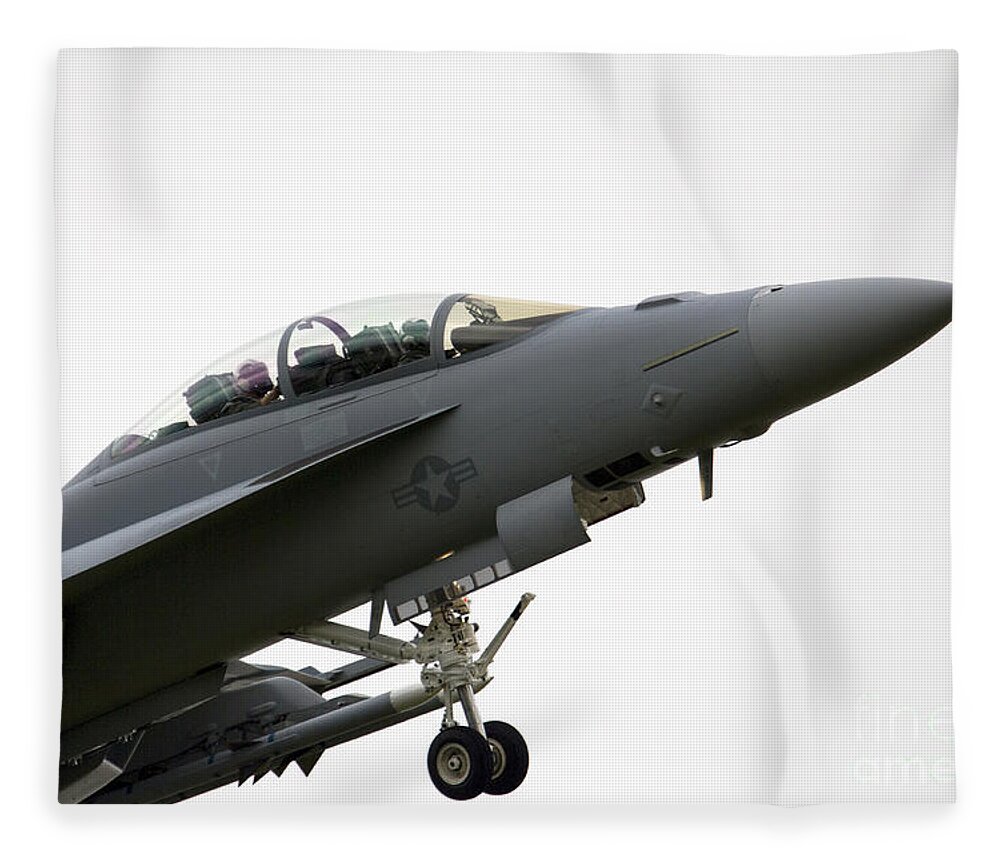 F18 Fleece Blanket featuring the photograph F18 Super Hornet by Airpower Art
