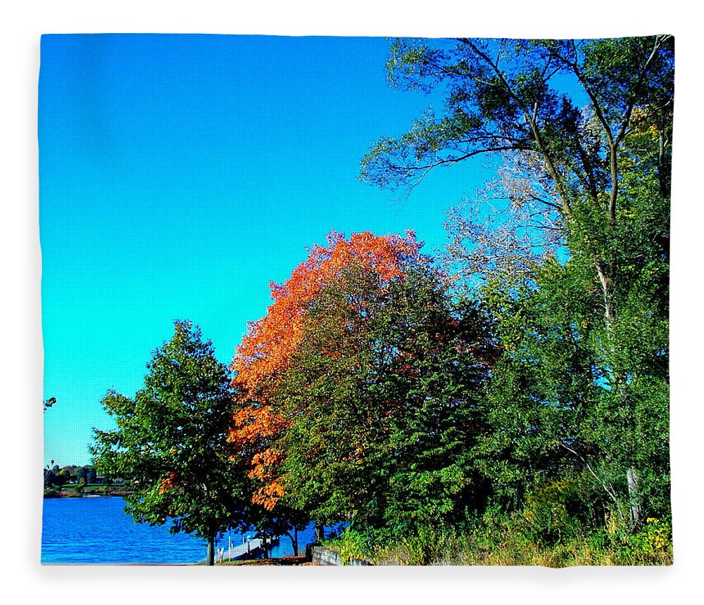 Fall At The Docks Fleece Blanket featuring the photograph Fall at the Docks by Darren Robinson