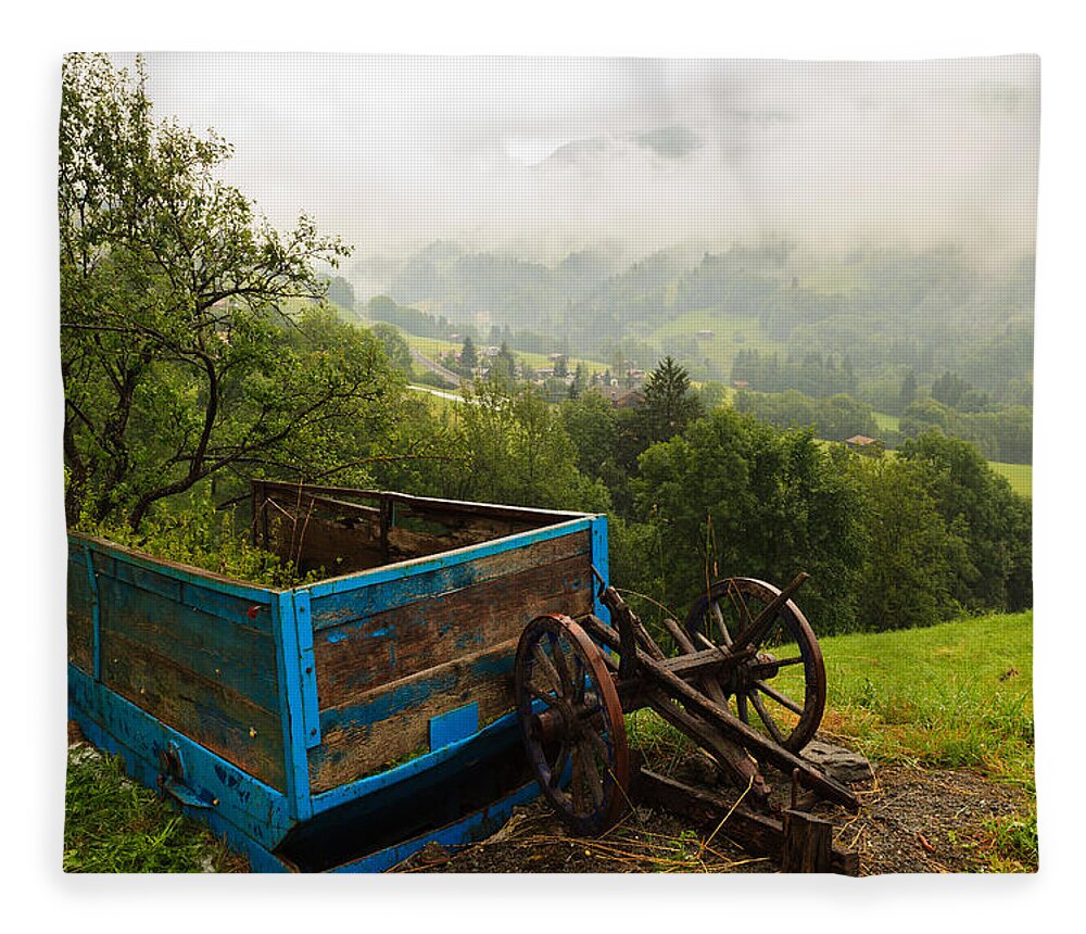 Bavarian Fleece Blanket featuring the photograph Farm Carriage by Raul Rodriguez