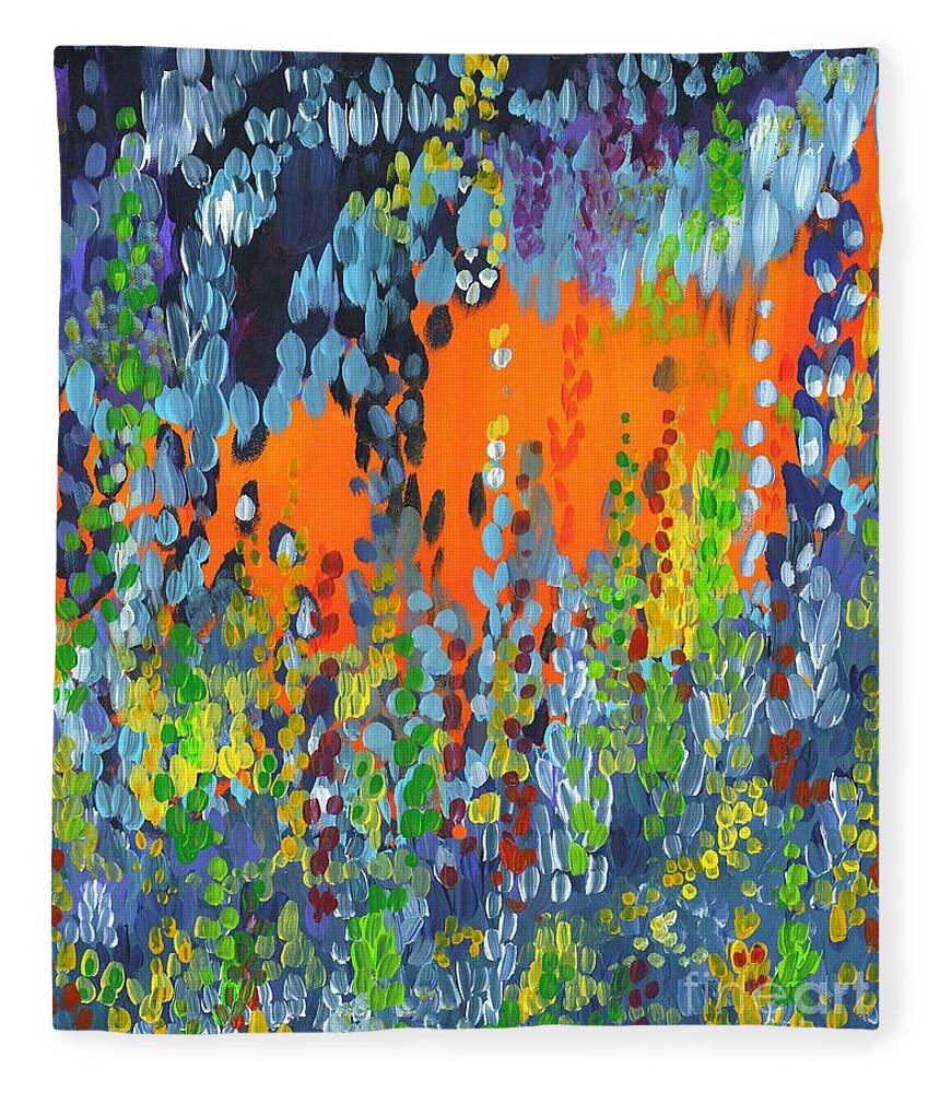 Abstract Fleece Blanket featuring the painting Faux Geo by Holly Carmichael