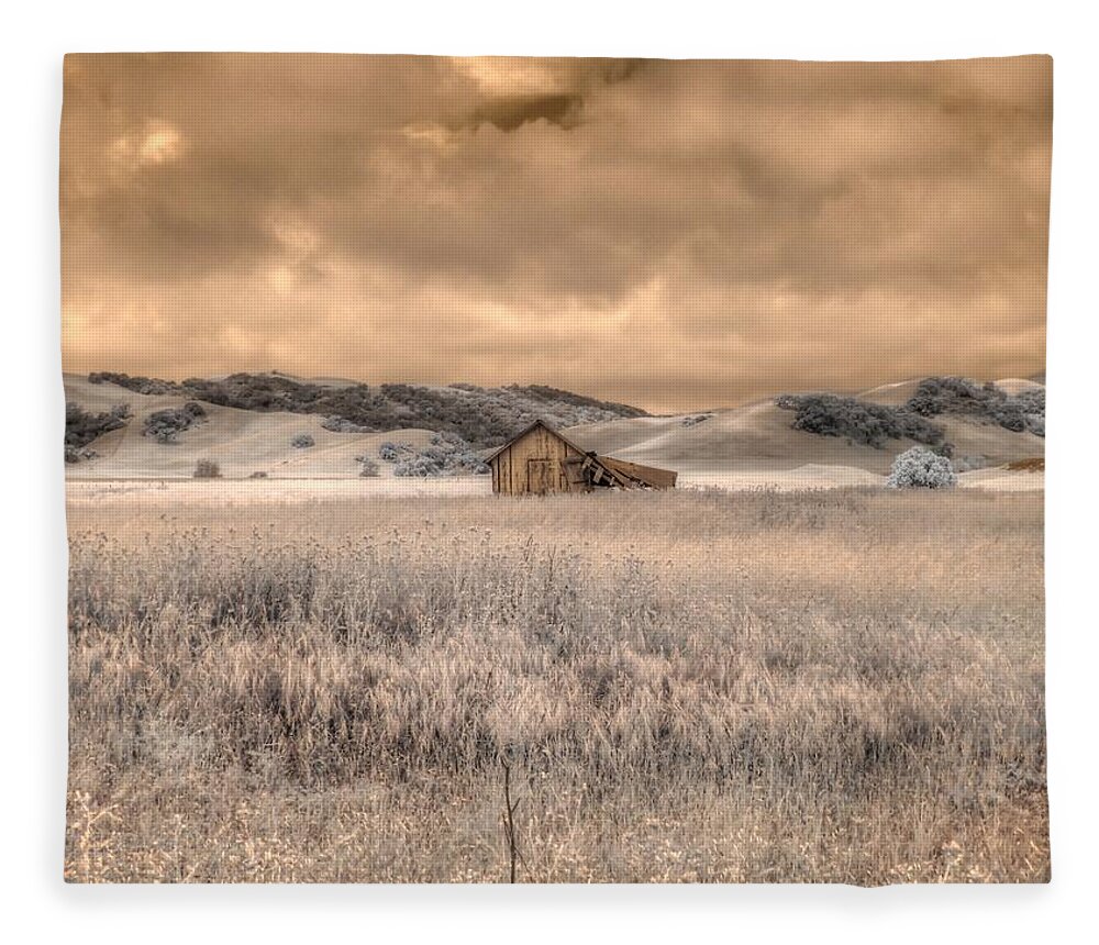 Barn Fleece Blanket featuring the photograph Fields of Gold by Jane Linders