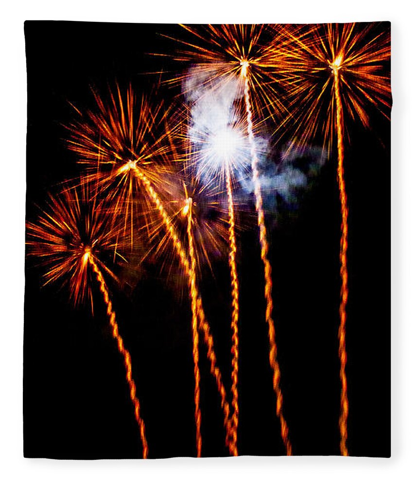 Fireworks Fleece Blanket featuring the photograph Fire Dandelion Bouquet by Weston Westmoreland