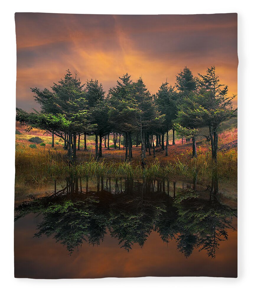 Appalachia Fleece Blanket featuring the photograph Fire by Debra and Dave Vanderlaan