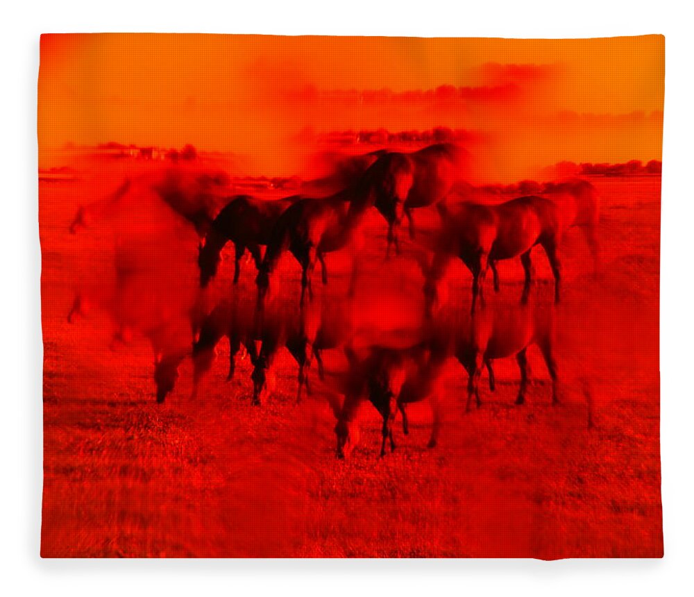 Fire Horses Fleece Blanket featuring the photograph The Fire Horses by Paddy Shaffer