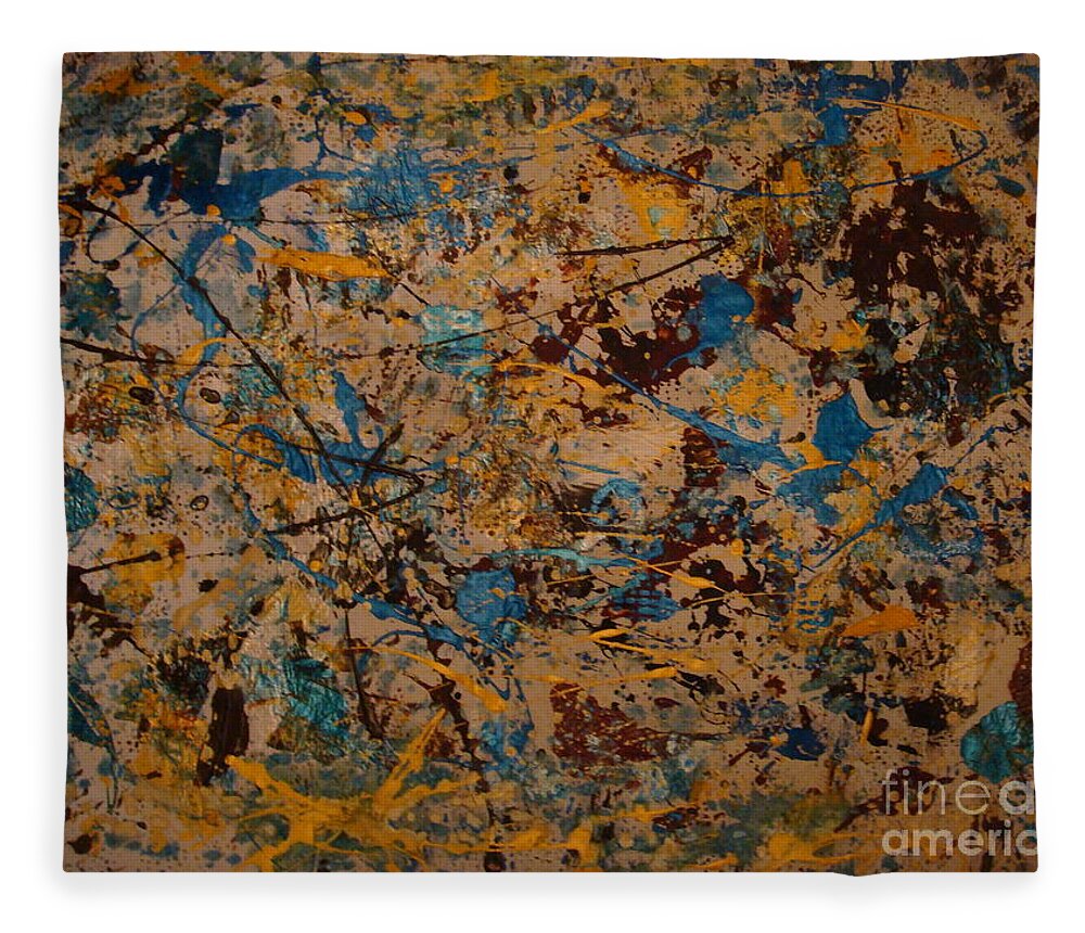 Time Fleece Blanket featuring the painting Fire Work by Fereshteh Stoecklein