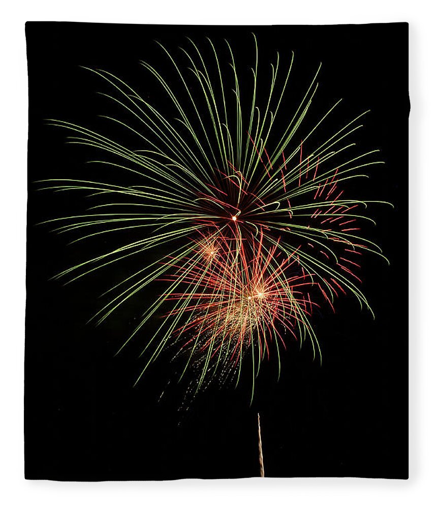 Fireworks Fleece Blanket featuring the photograph Fireworks 5 by Wesley Elsberry