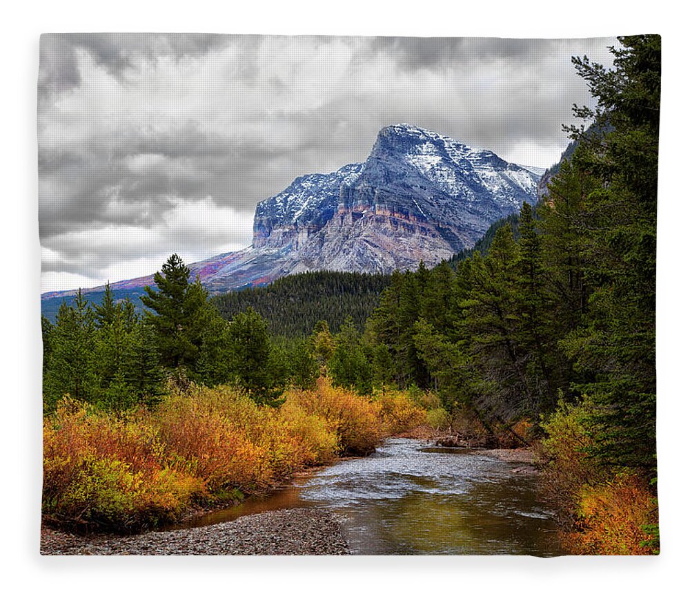Montana Fleece Blanket featuring the photograph First Dusting of Snow by Mary Jo Allen
