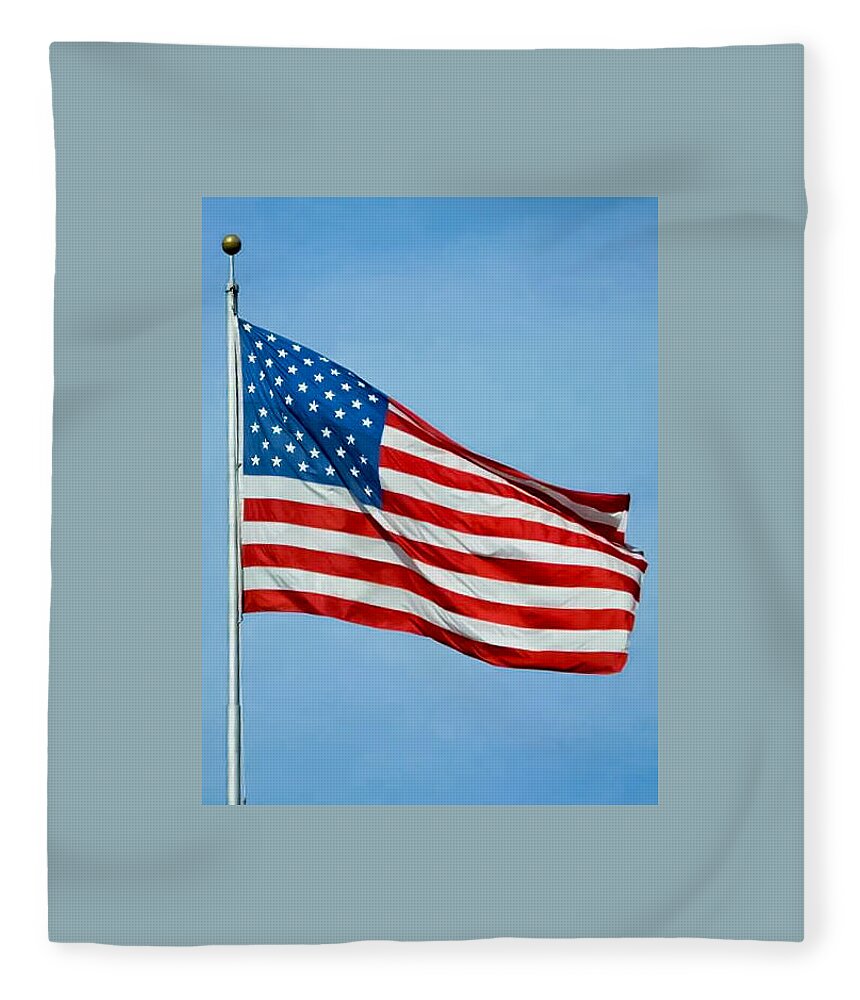 Flag Fleece Blanket featuring the photograph Flag USA by Holden The Moment