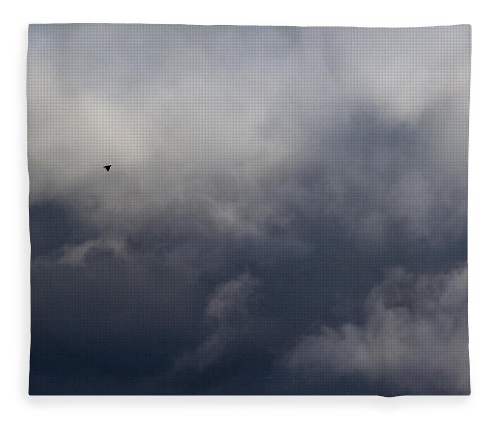 Bird Fleece Blanket featuring the photograph Fleeing the Storm  by Lars Lentz