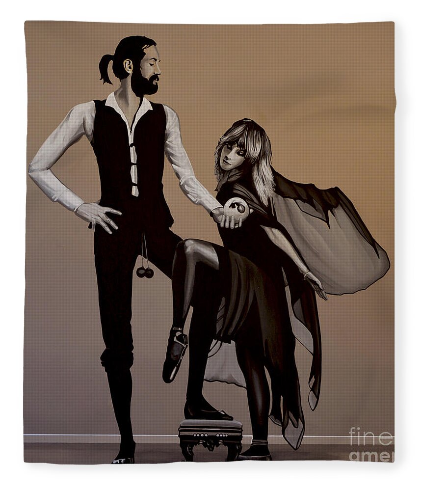Fleetwood Mac Fleece Blanket featuring the painting Fleetwood Mac Rumours by Paul Meijering