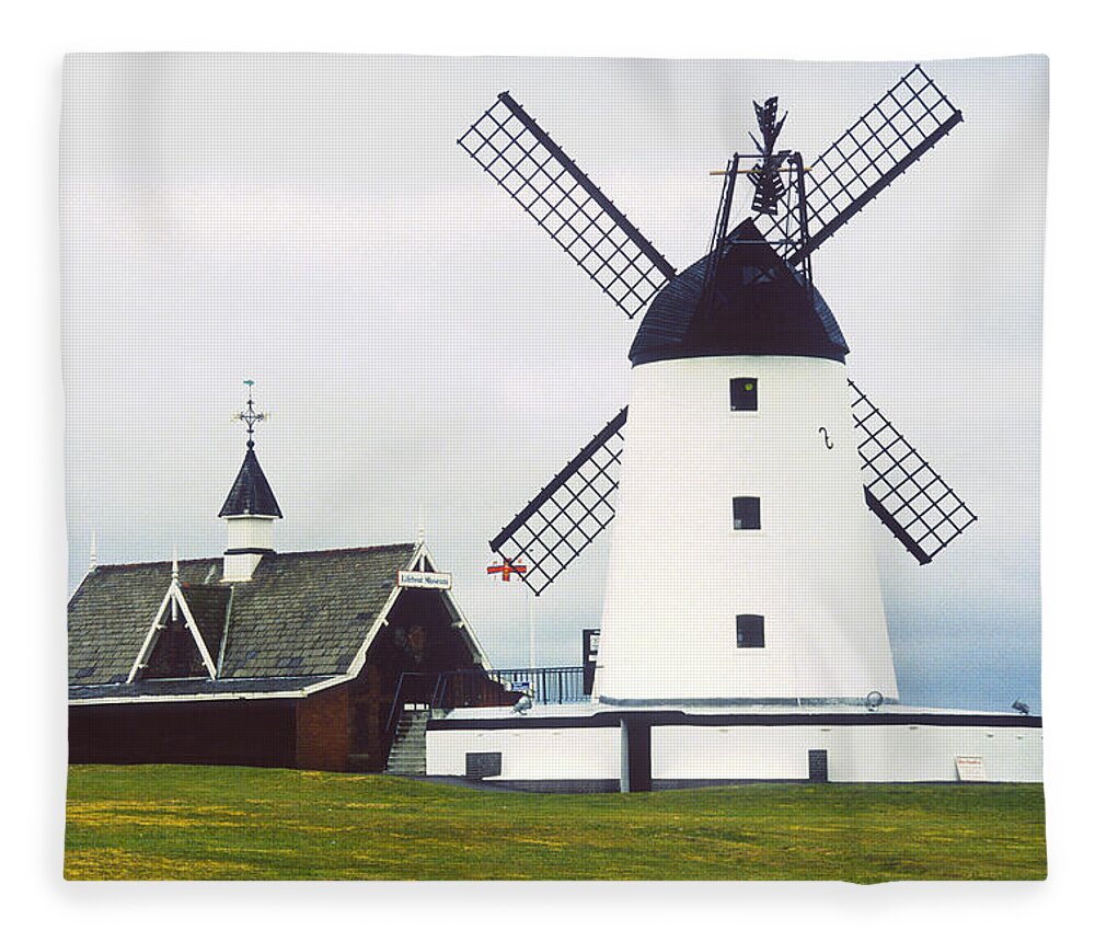 Lytham Fleece Blanket featuring the photograph Windmill at Lytham by Gordon James