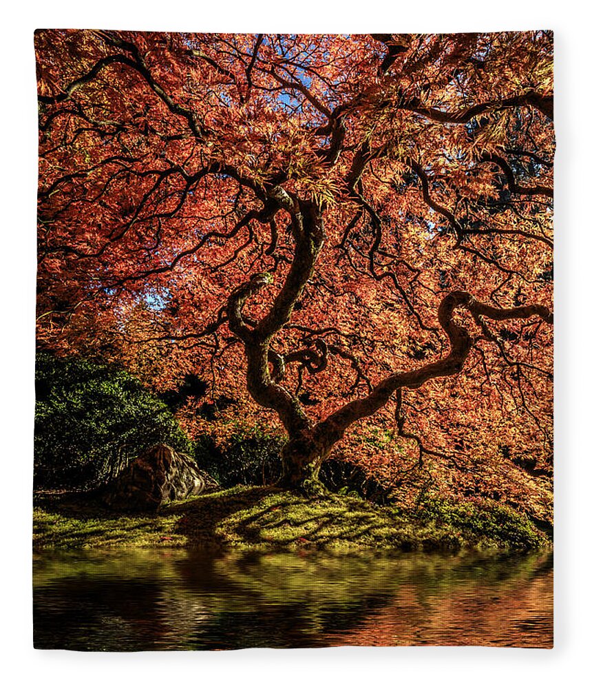 Flooded Garden Fleece Blanket featuring the photograph Flooded Garden by Wes and Dotty Weber