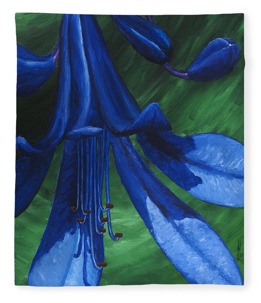 Flora Fleece Blanket featuring the painting Flora Series-Number 12 by Jim Harper