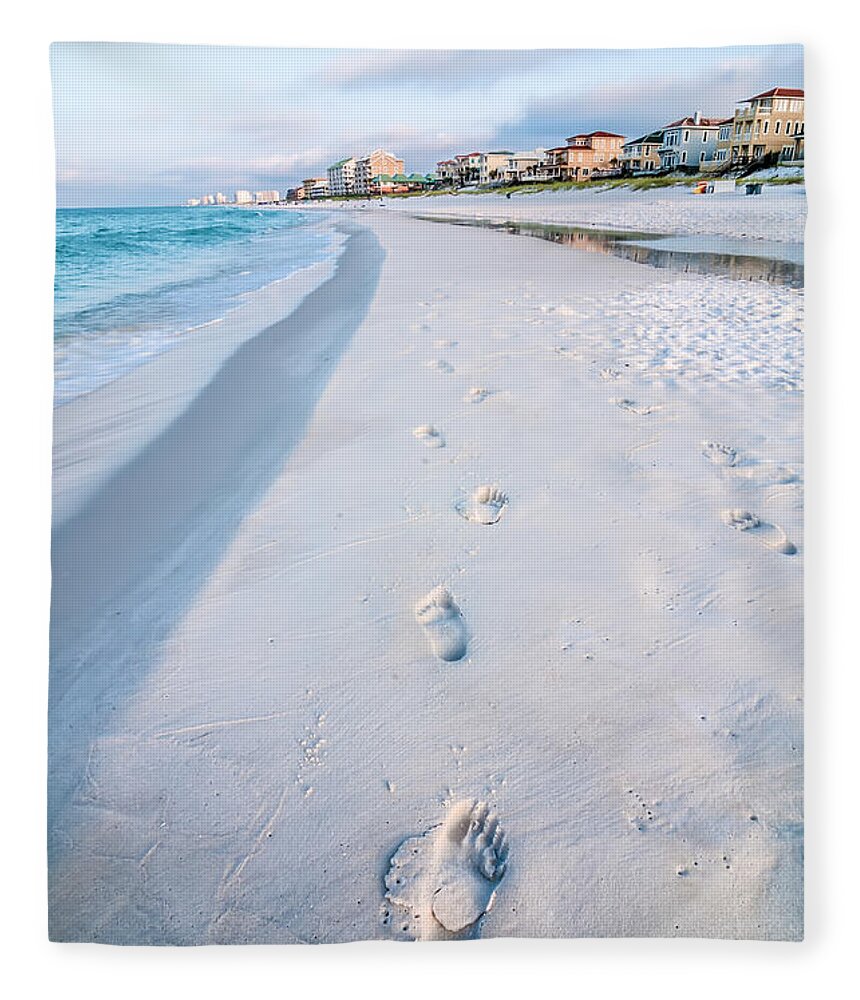 Atlantic Fleece Blanket featuring the photograph Florida Beach Scene by Alex Grichenko