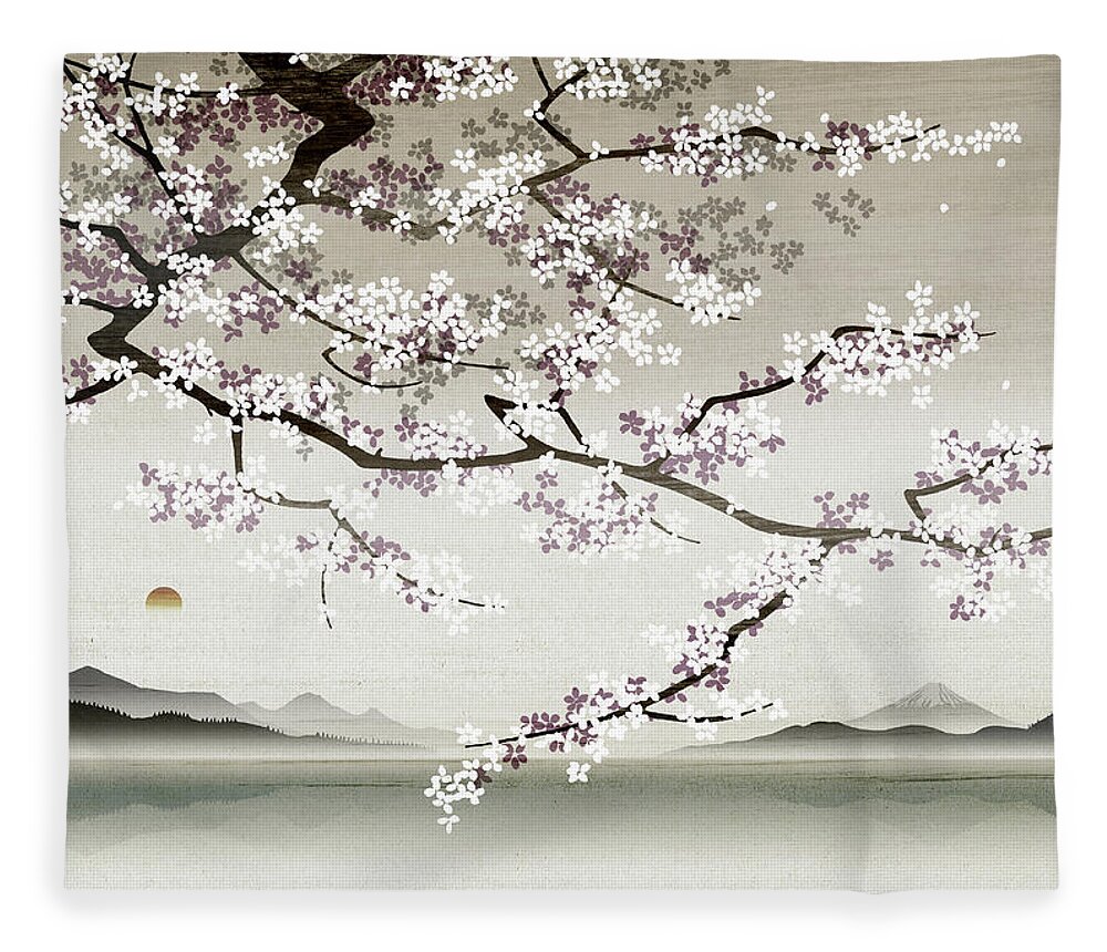 Asian Culture Fleece Blanket featuring the photograph Flower Blossom In Asian Landscape by Ikon Ikon Images