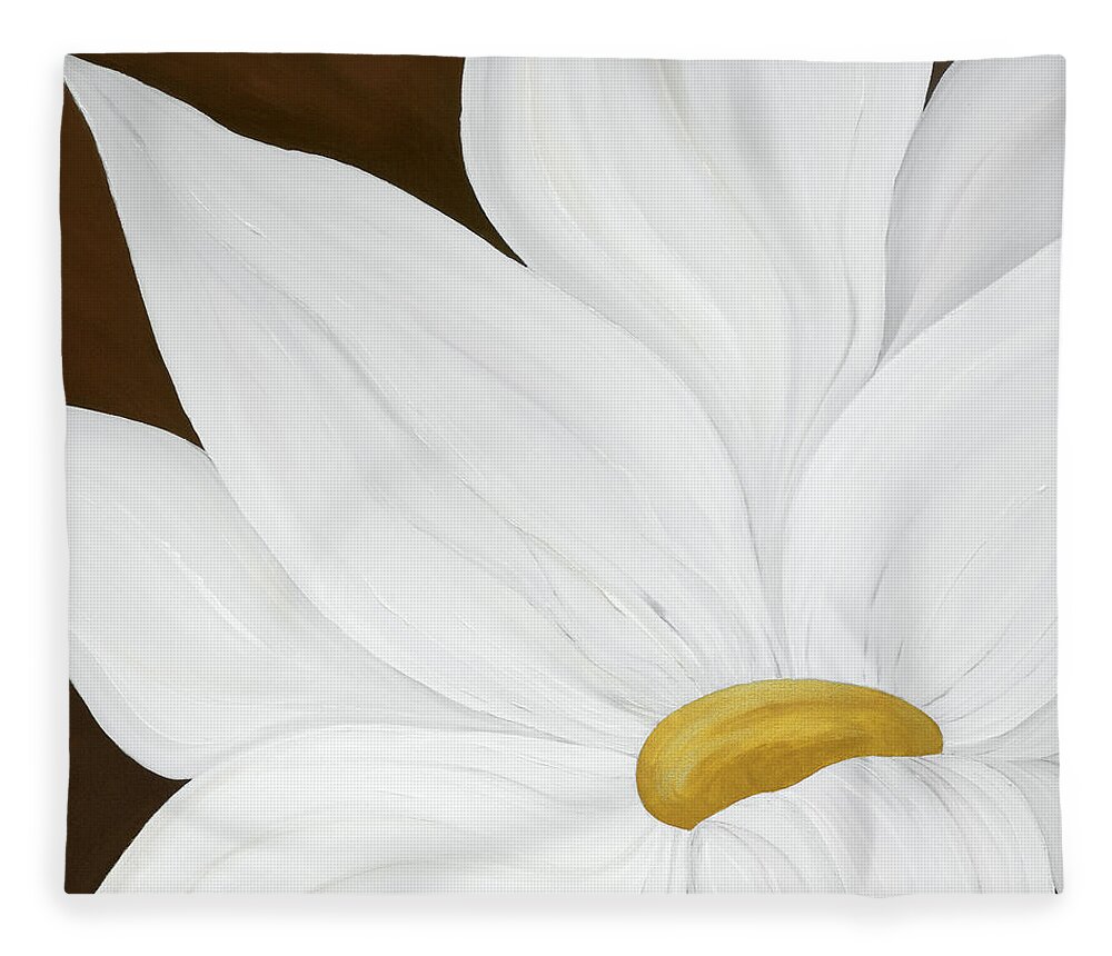 Flower Fleece Blanket featuring the painting My Flower by Tamara Nelson
