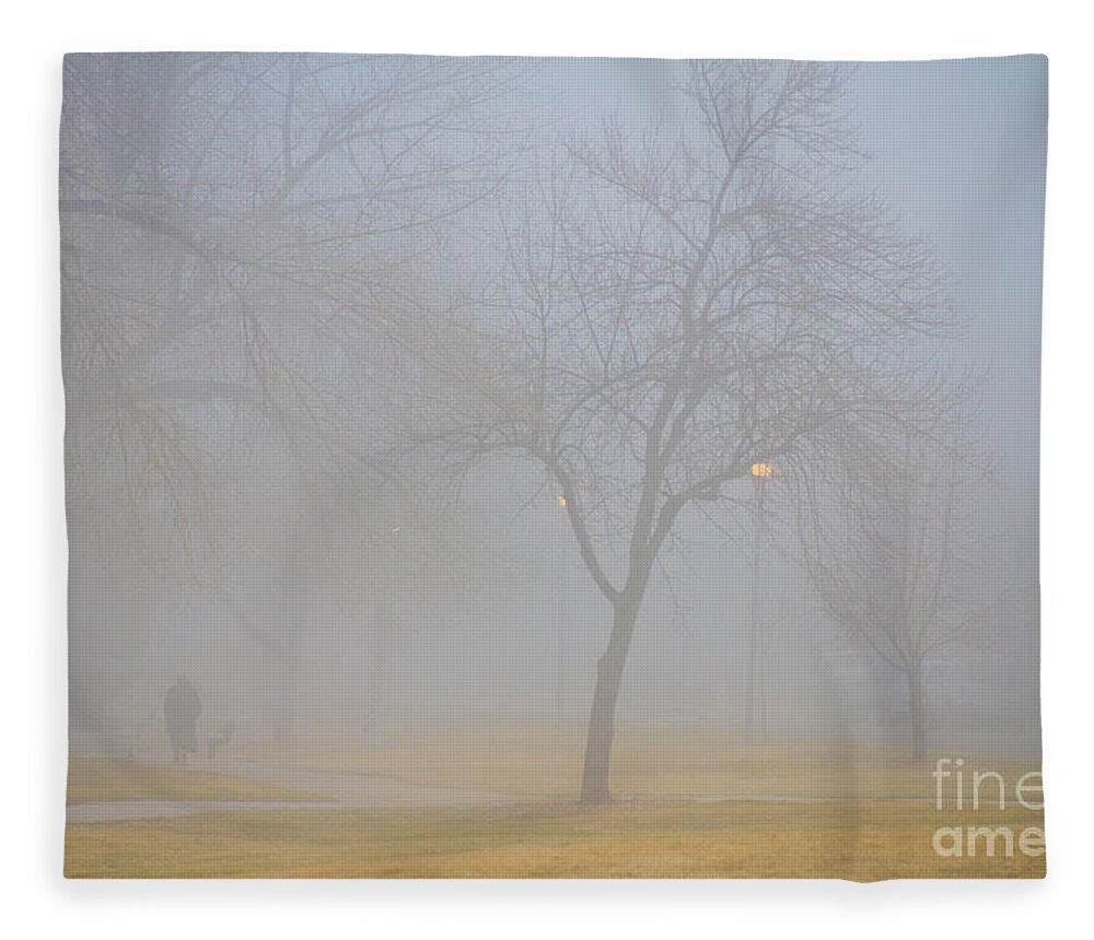 Fog Fleece Blanket featuring the photograph Foggy Park Morning by James BO Insogna