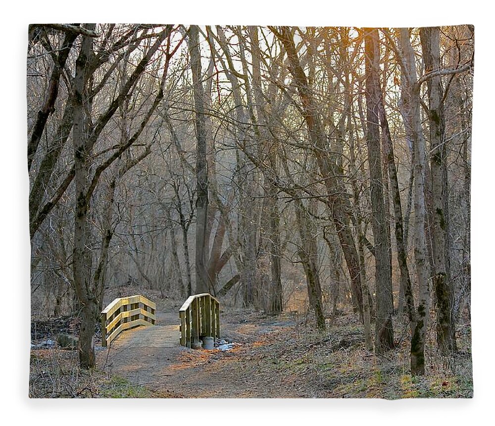 Art Prints Fleece Blanket featuring the photograph Foot Bridge by Nunweiler Photography