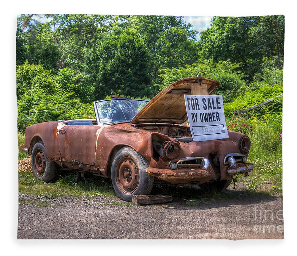 Car Fleece Blanket featuring the photograph For Sale by Owner by Rick Kuperberg Sr
