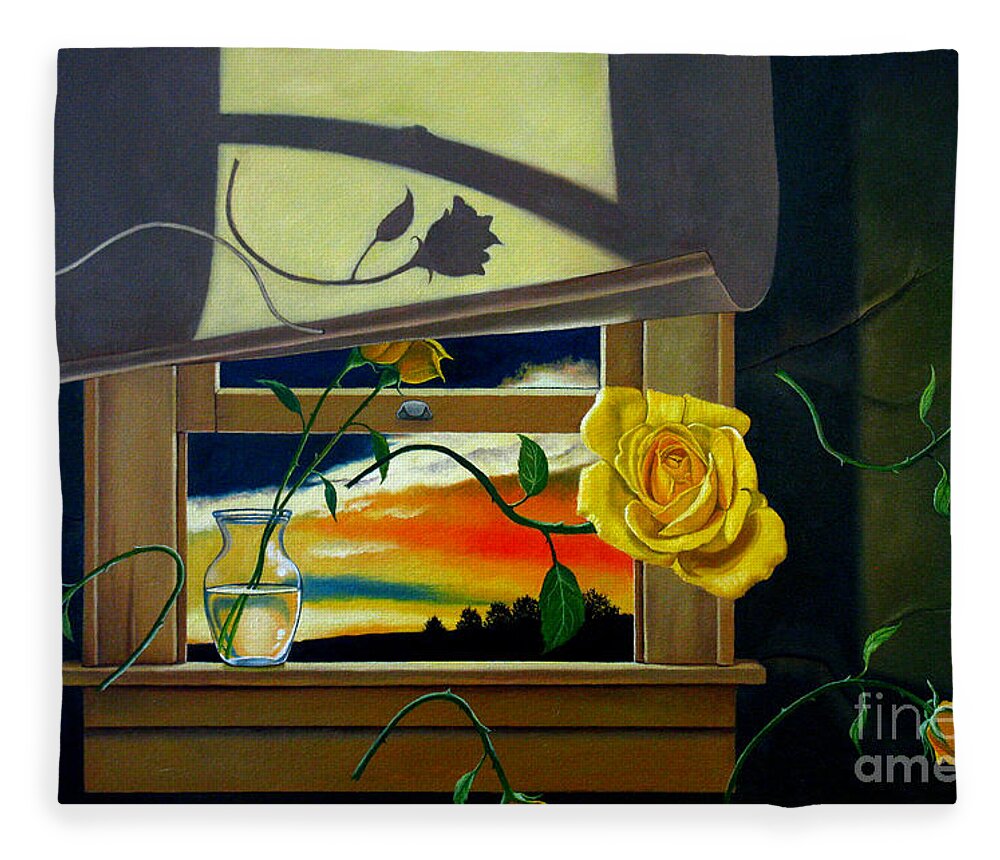 Flower Fleece Blanket featuring the painting For you by Christopher Shellhammer