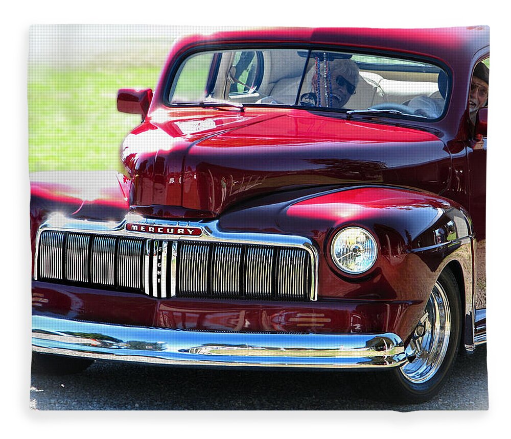 Cars Fleece Blanket featuring the photograph Ford Mercury Eight by Rory Siegel